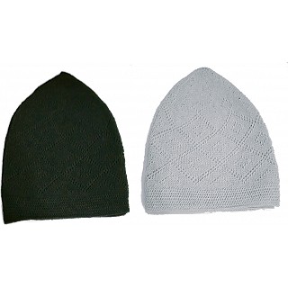 Combo Prayer cap for men- Black and Grey